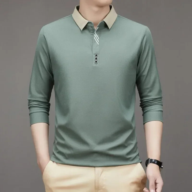 Camisa Polo Comprida Gola Sofisticada