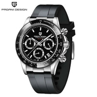 Aço Inox e Preto com Pulseira de Borracha
