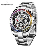 Prata com pulseira de aço inoxidável