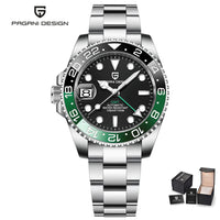 Preto e verde com pulseira de aço