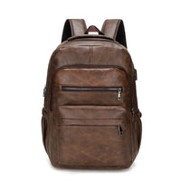 Mochila De Couro Marrom Escuro