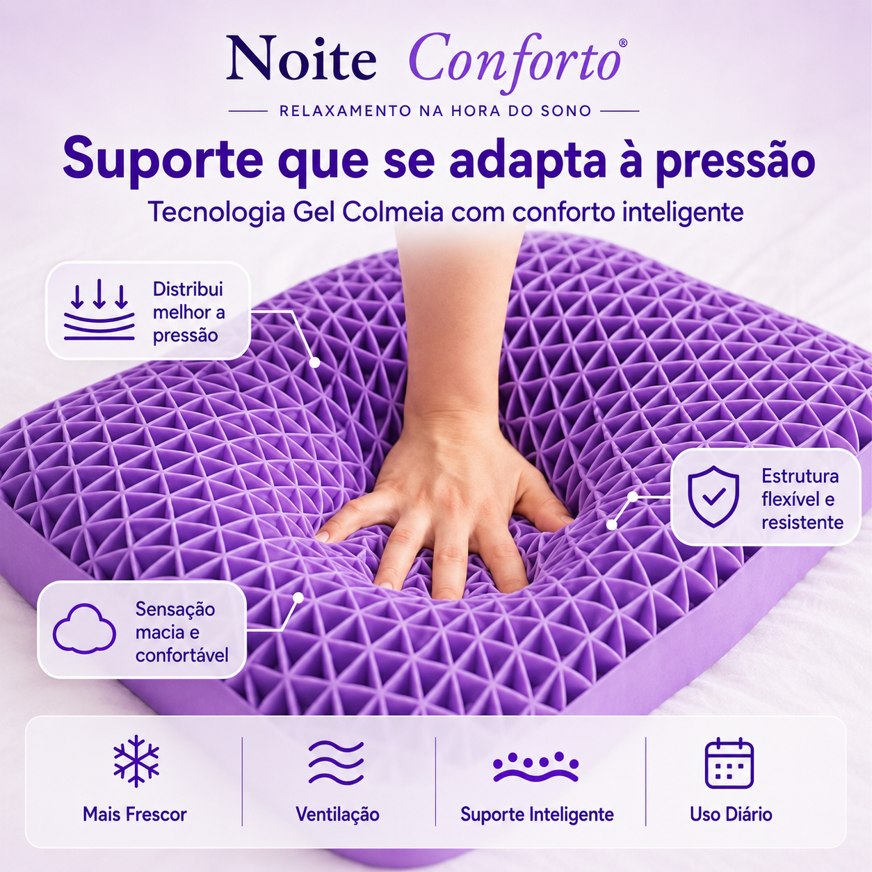 Travesseiro Gel Colmeia Noite Conforto™