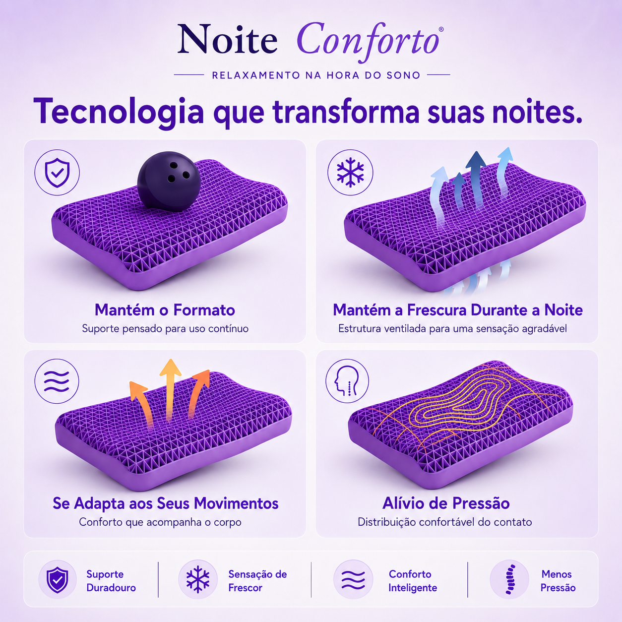Travesseiro Gel Colmeia Noite Conforto™