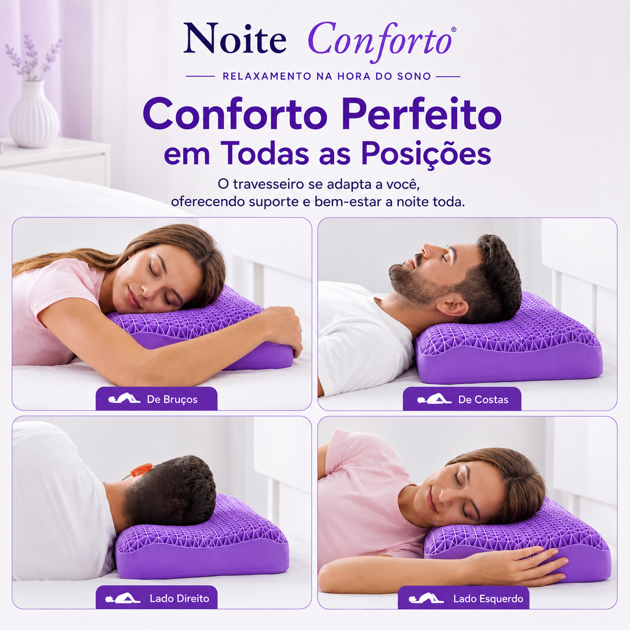 Travesseiro Gel Colmeia Noite Conforto™