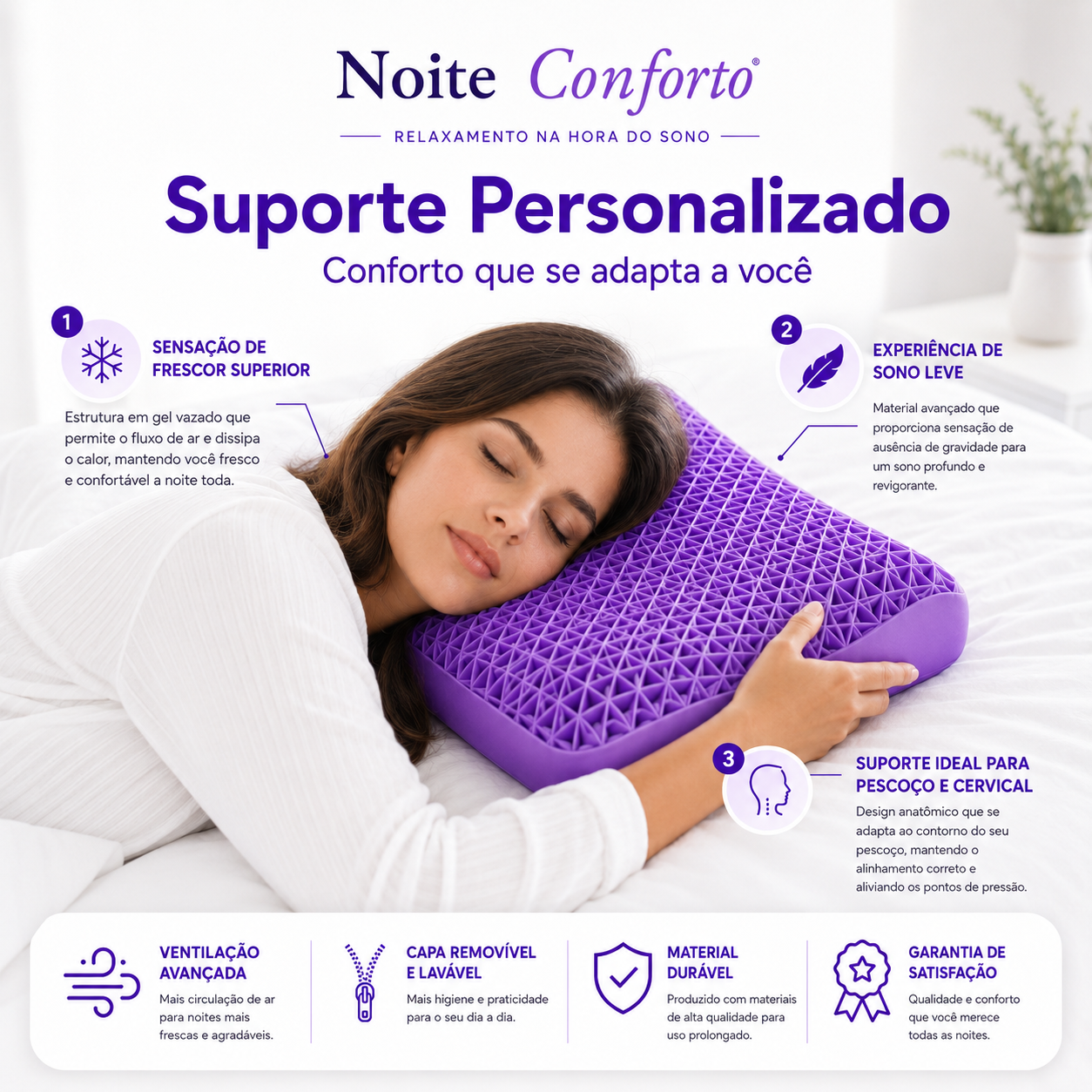 Travesseiro Gel Colmeia Noite Conforto™