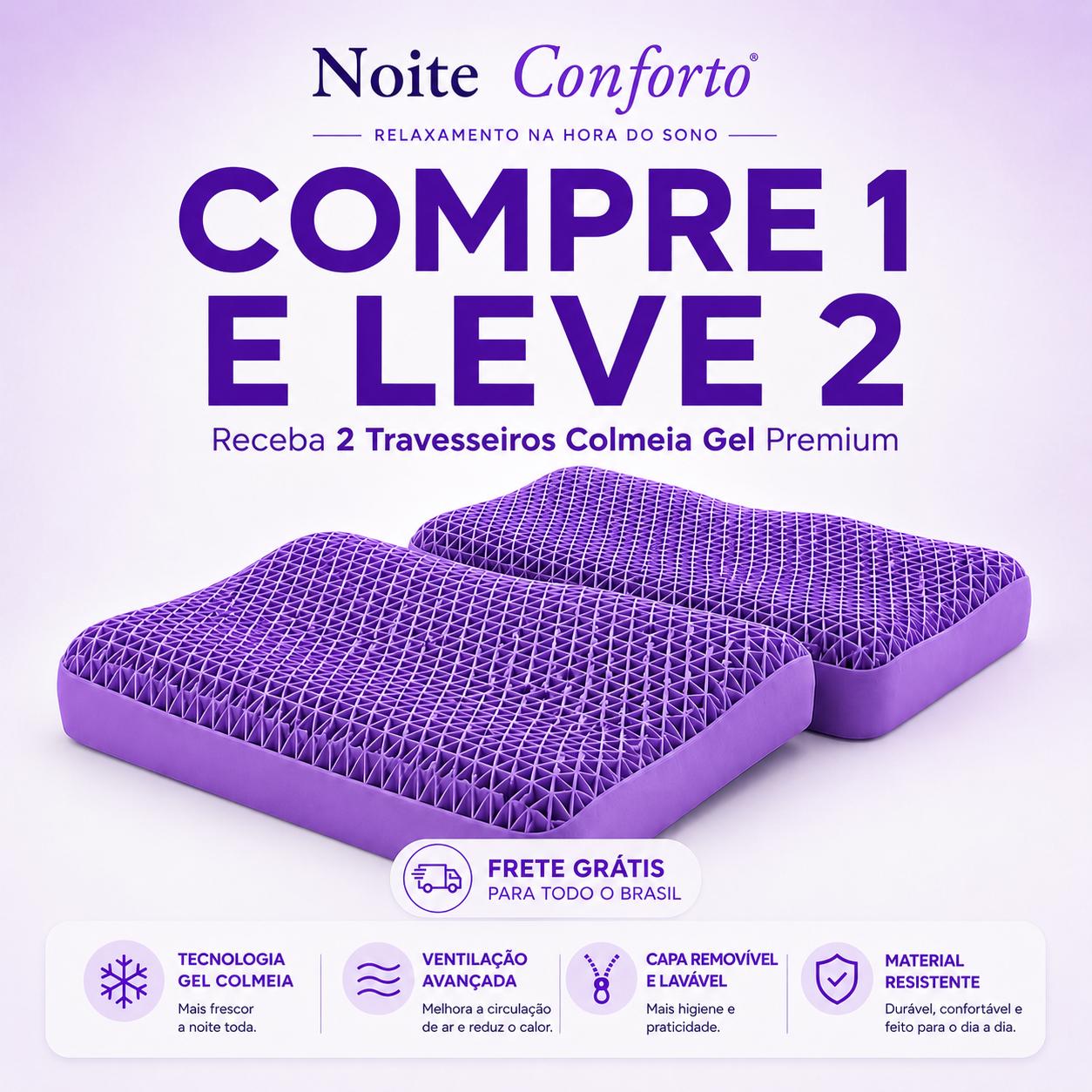 Travesseiro Gel Colmeia Noite Conforto™