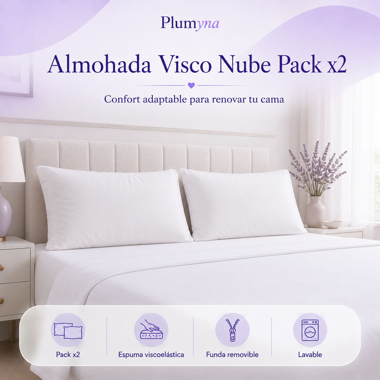 Almohada Visco Nube Pack x2