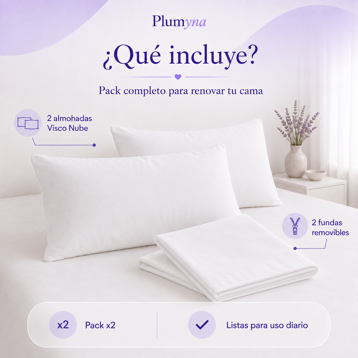 Almohada Visco Nube Pack x2