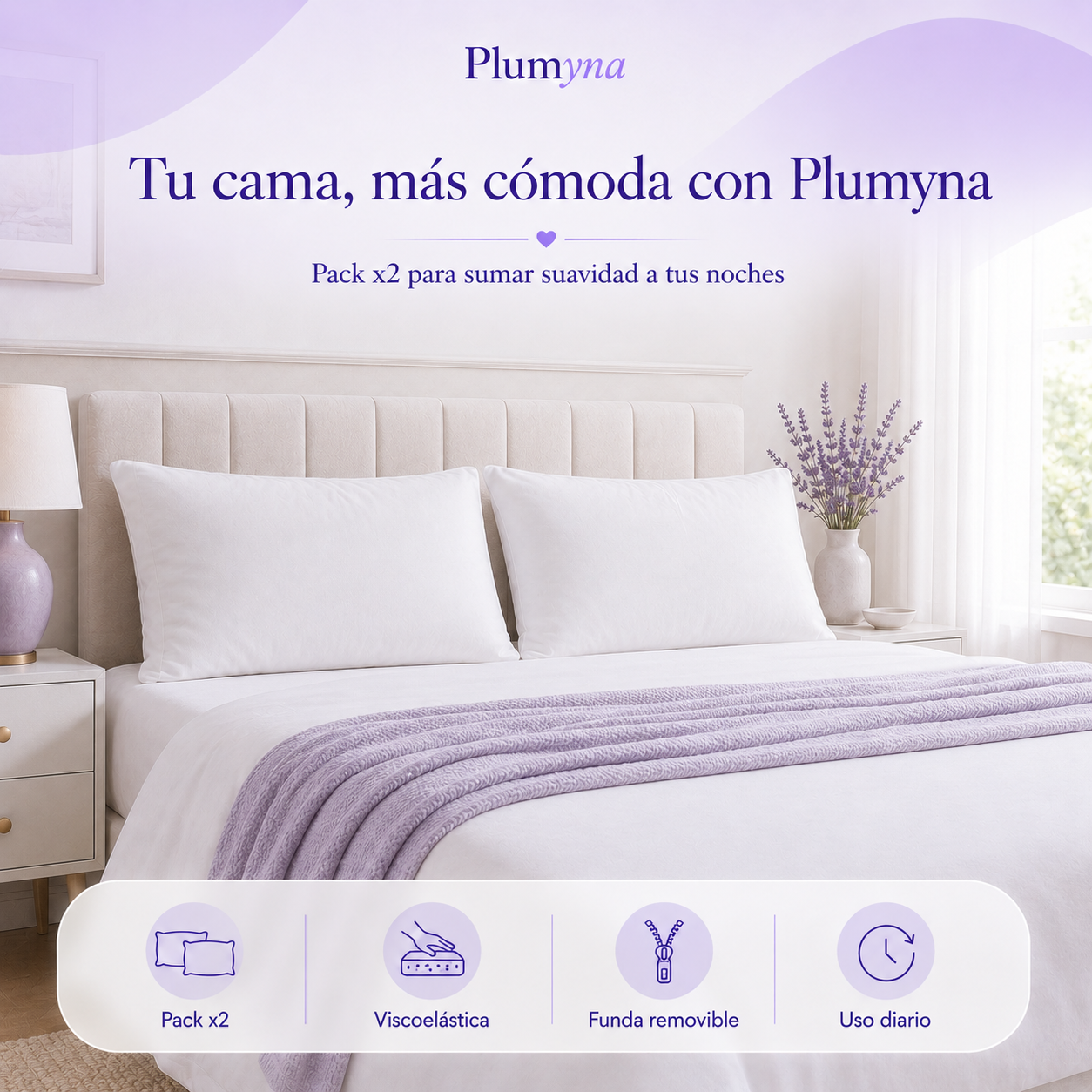 Almohada Visco Nube Pack x2