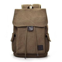 Mochila Escolar de Lona Marrom